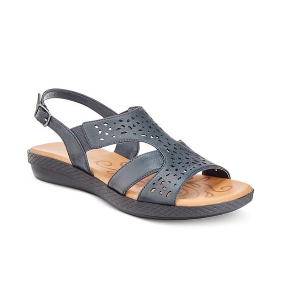 Easy Street Women's Buckle Closure Bolt Sandals Navy Size 9 - Picture 1 of 5